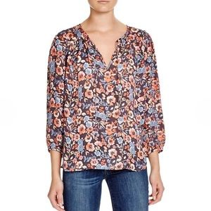 Joie Barba Stingray Floral Silk Blouse